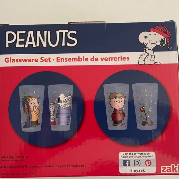 Peanuts Dining Nib Peanuts Christmas Glassware Set Poshmark